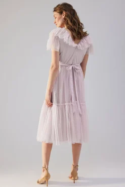 Women's pink mesh dress