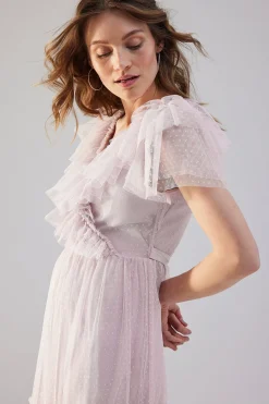 Women's pink mesh dress