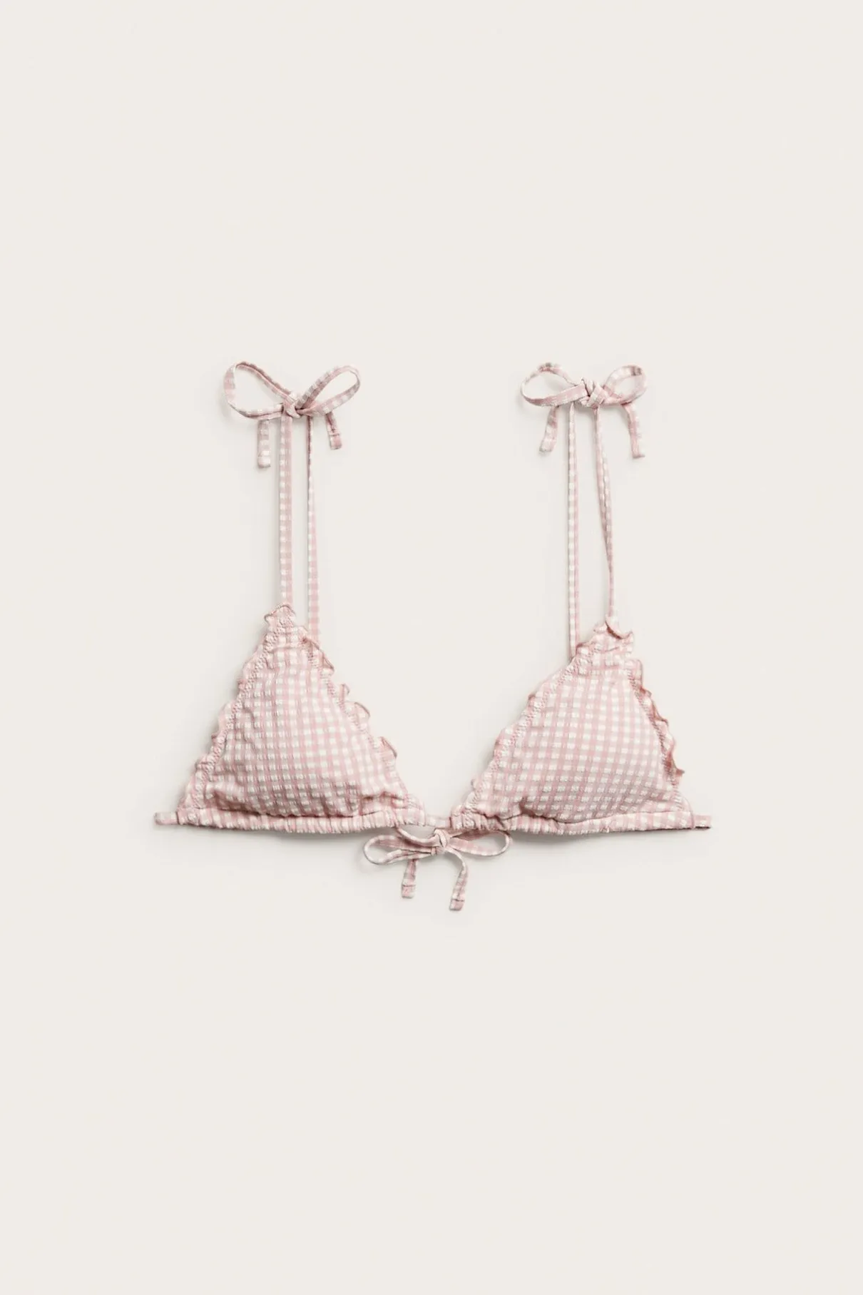 Women's pink triangle bikini top