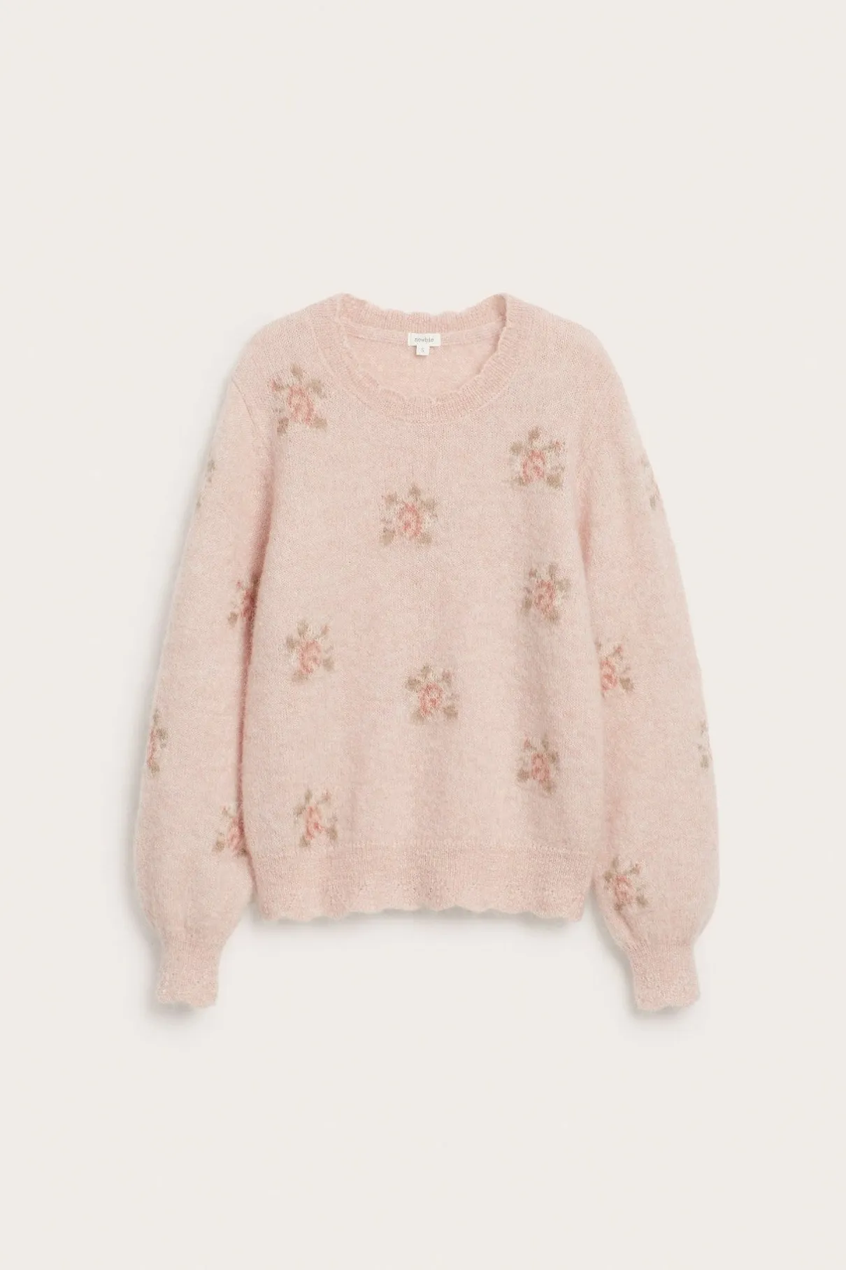 Women's pink wool and mohair-blend jumper