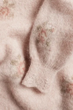 Women's pink wool and mohair-blend jumper