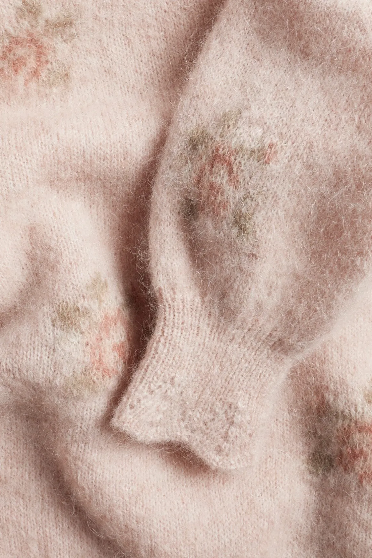 Women's pink wool and mohair-blend jumper