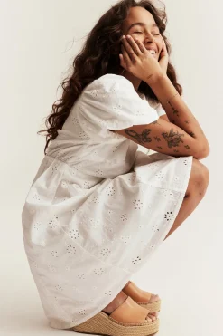 Women’s white dress with embroidery