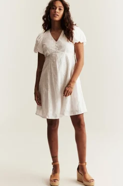 Women’s white dress with embroidery