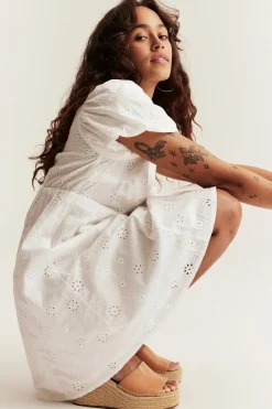 Women’s white dress with embroidery