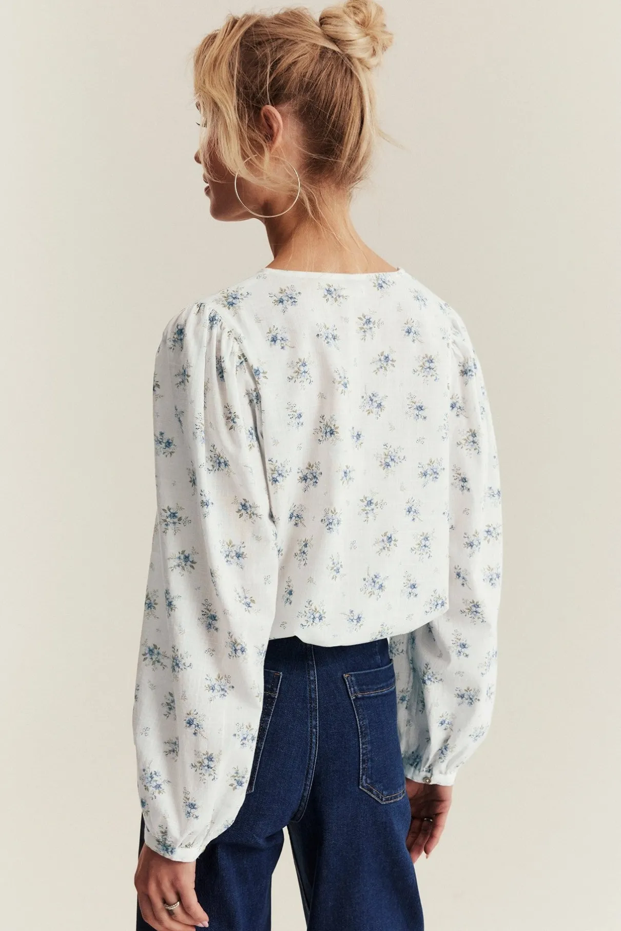 Women's white floral blouse