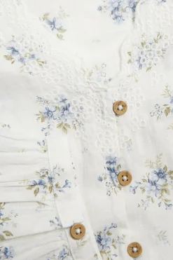 Women's white floral blouse