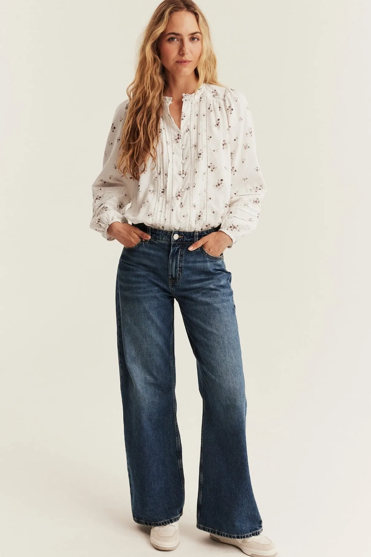 Women’s white floral blouse
