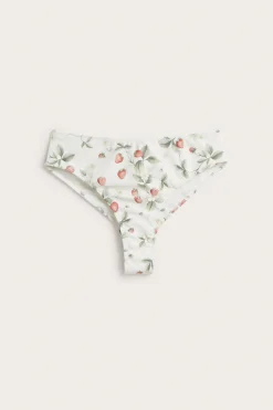 Women's white strawberry bikini briefs