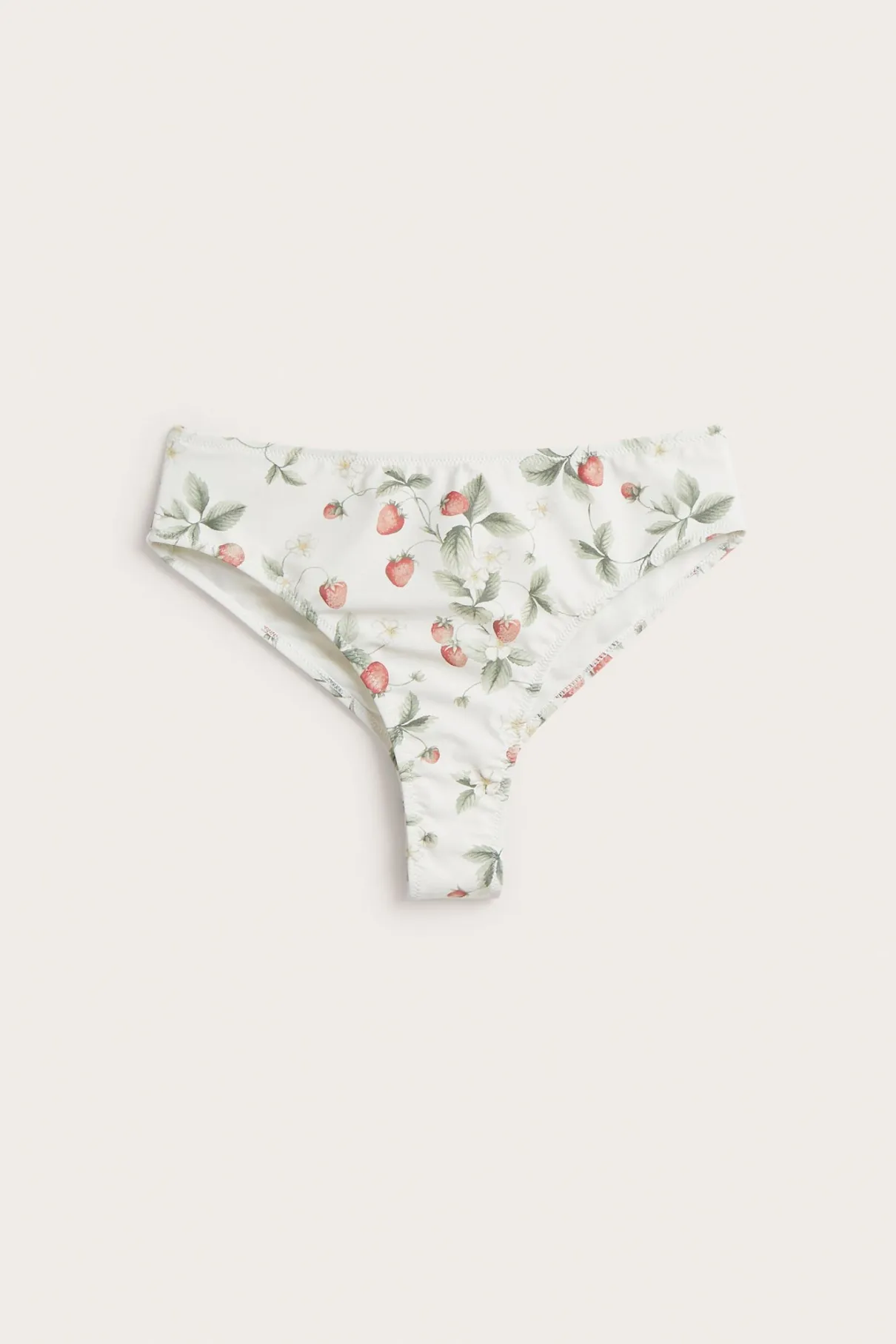 Women's white strawberry bikini briefs