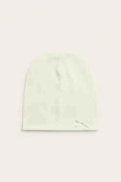 Women's white wool and cashmere blend hat