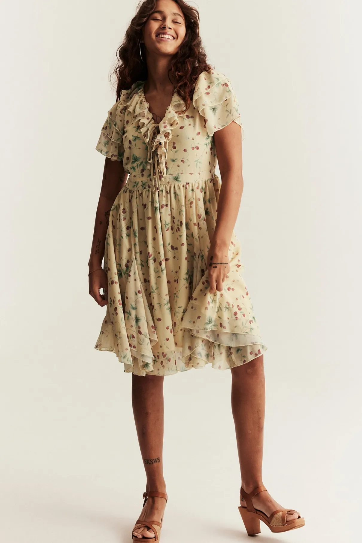 Women’s yellow wild strawberry dress